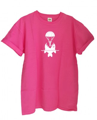 Boyfriend T-shirt FRUIT OF THE LOOM DogFish σε φούξια χρώμα.